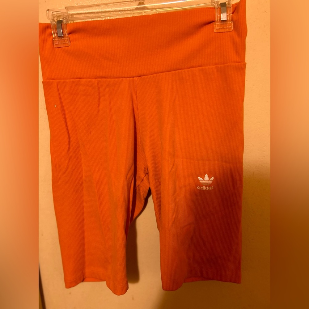 Orange Adidas Bike Shorts Medium